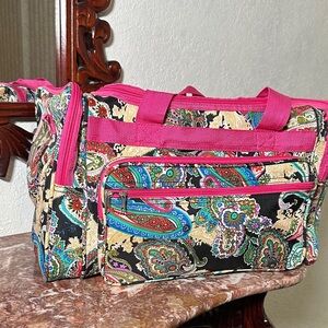 Source Unknown Pink and Black Paisley Baby Bag